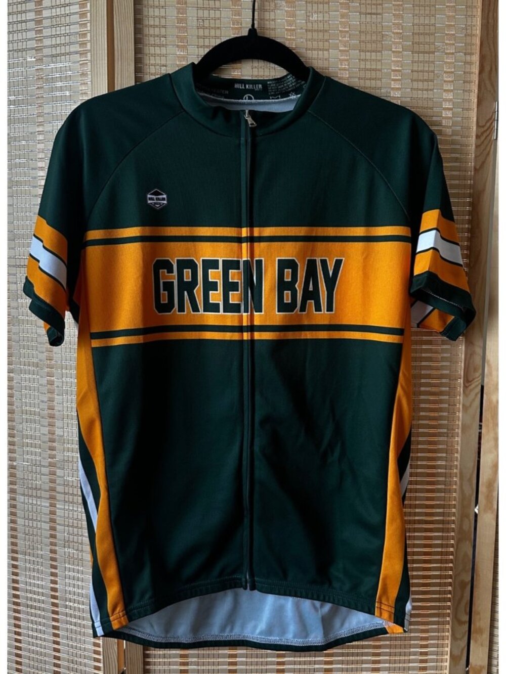 Hill Killer Green Bay Cycling Jersey L Polyester Full-Zip Short Sleeve